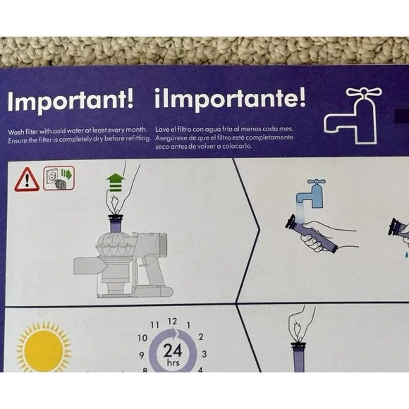 Dyson V7 Operating Paper Manual Gives Assembly Steps & Maintenance Instructions - Picture 4 of 5